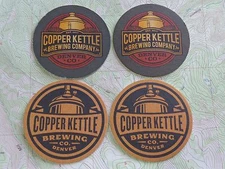 4 Beer Coasters ~ COPPER KETTLE Brewing Co ~ Denver, COLORADO Award Winning Brew