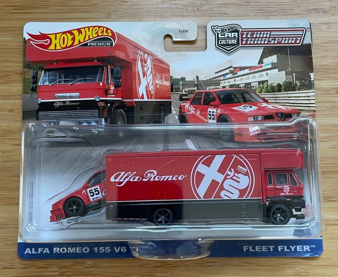 HOT WHEELS 2023 TEAM TRANSPORT ALFA ROMEO 155 V6 Ti FLEET FLYER #53 NEUF & EMBALLAGE D'ORIGINE