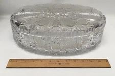 Large American Brilliant Cut Crystal Covered Jewelry Box w/Lid 13 1/2”