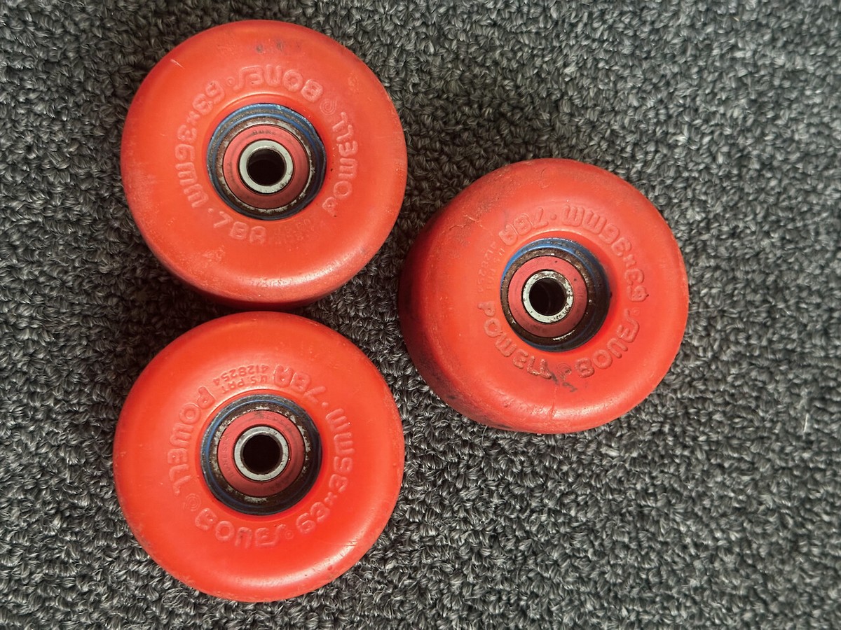 トップス 90s Powell \"Bones Weels\" Skate One Tag Vintage 1990 BONES 54mm Rat Bones 97A Skateboard Wheels