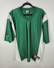 VTG Nike Team Sports Green & White Football Jersey Blank Men's Sz M USA Made