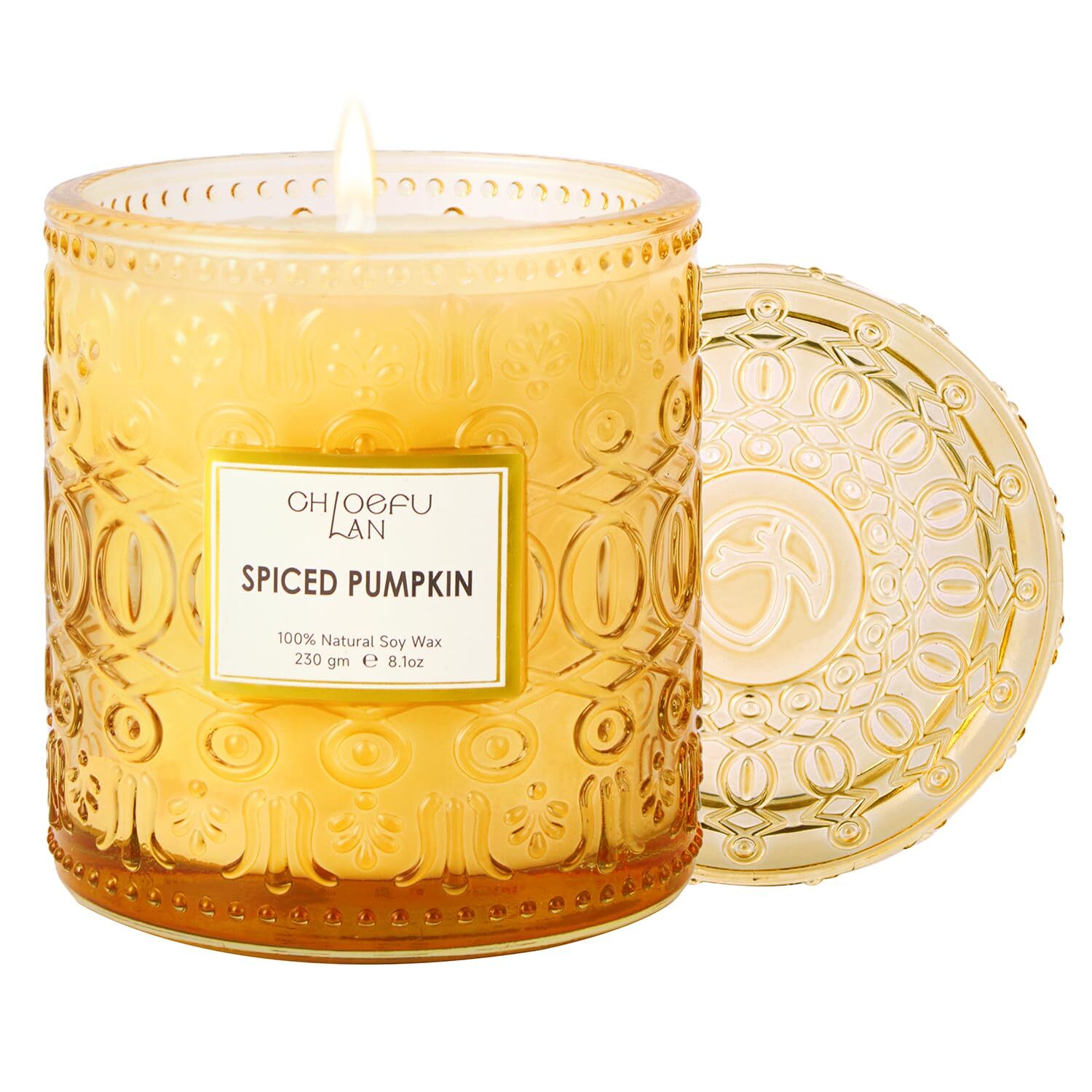 Fall Candles for Home Decoration Spiced Pumpkin Scented Candles Halloween Can...