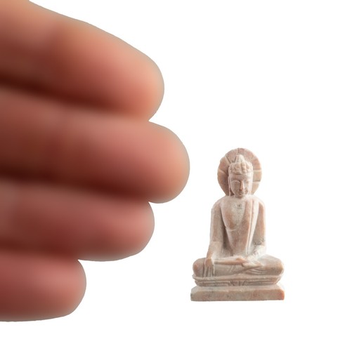 Figure Buddha Sakyamuni IN Stone - Crafts 3.4 CM Hand Made - India #8230