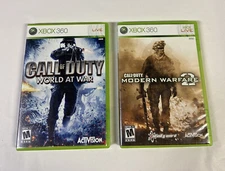 XBOX 360 Call of Duty World at War & Modern Warfare 2 Lot Complete in Box
