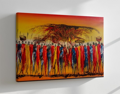 Kenyan Maasai African People Canvas Print Wall Art, Home Decor Wall Hanging - Picture 8 of 10