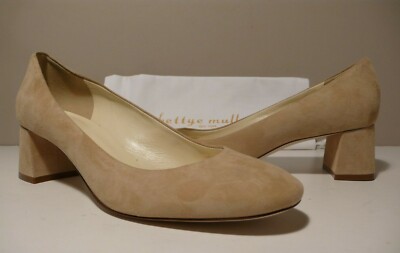 BETTYE MULLER 'BARROW'  Women's Suede Block Heels Pumps Sz 38.5 Italy