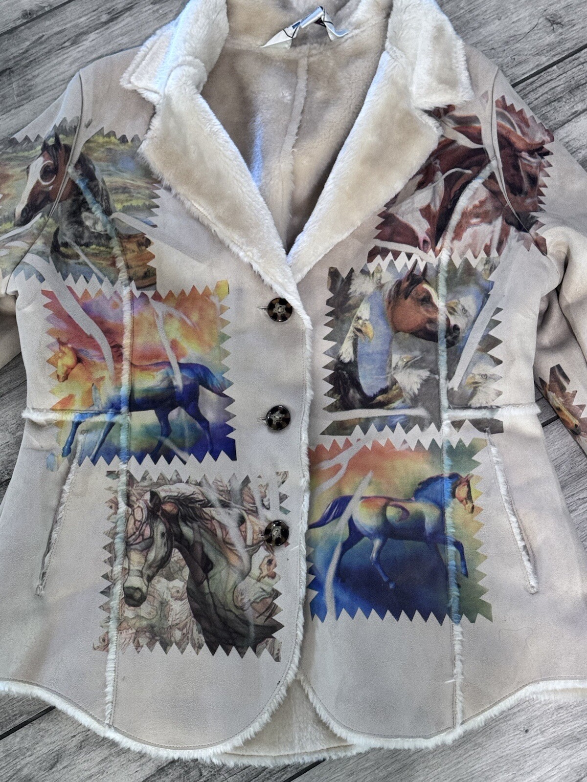 The Trail of Painted Pony Giacca Ecopelle Scamosciata Pelliccia Bottoni Donna Medium