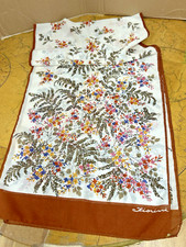 SCARF VINTAGE AUTHENTIC ITALY FIORINI Flora Art 6 feet x 16 inches Gold tag