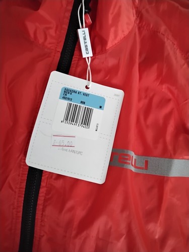 Castelli Mens Cycling Squadra Stretch Shell Protection Vest Medium Red - 第 3/3 張圖片