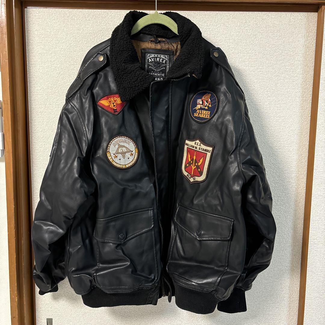 Avirex Leather Jacket Bomber Xl