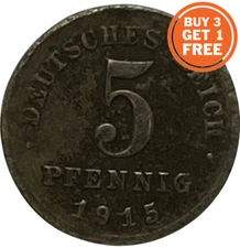 5 GERMAN PFENNIG FROM 1915-1922 - CHOICE OF DATE - GERMANY