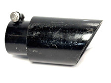 Black Rolled Edge Angle Cut Exhaust Tip 3" Inlet 4" Outlet 6" SCUFFS