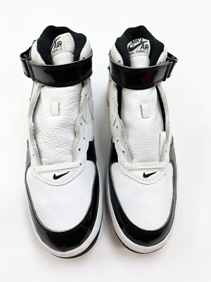 1995 Nike Air Force 1 Mid SC White Black Patent Leather Sz 15 Men