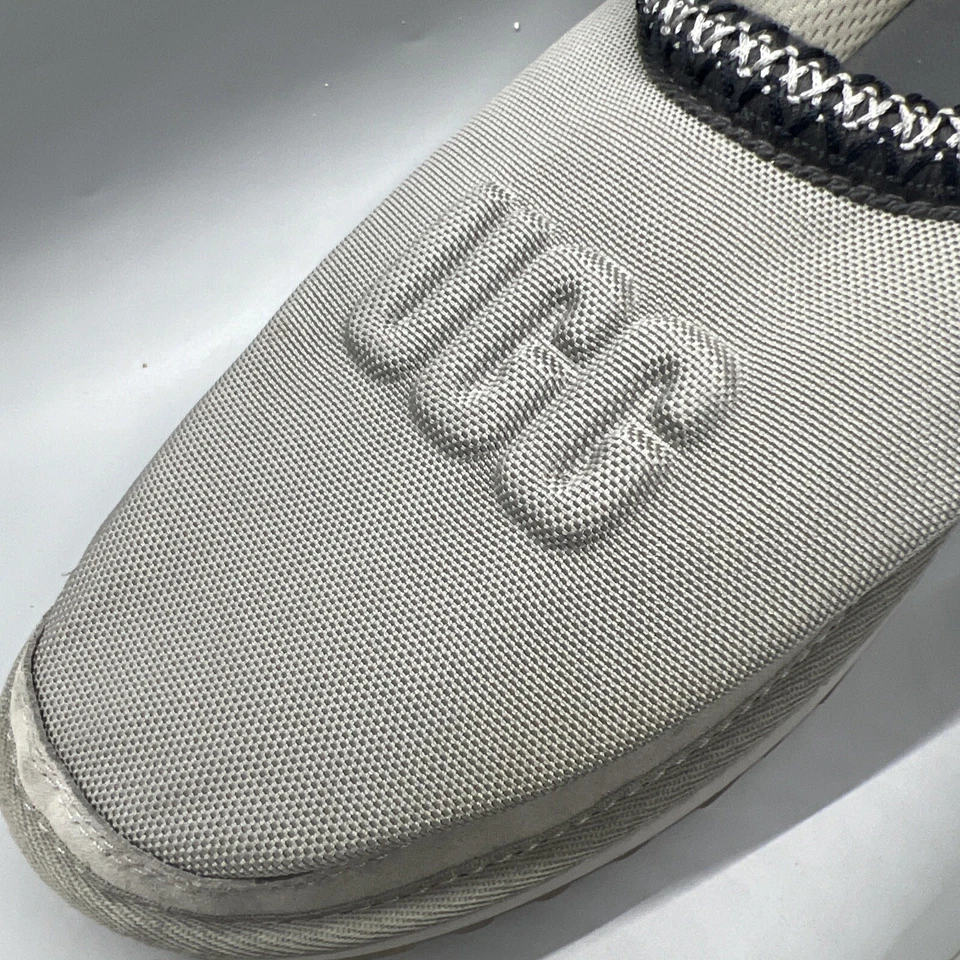 UGG Men's Tasman Molded Logo Slippers Size 12 Nylon Grey Upper Pre Owned - Image 4 of 4