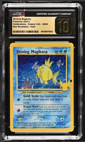 CGC 10 PRISTINE Shining Magikarp 66/64 Neo Revelation Celebrations Pokemon Holo