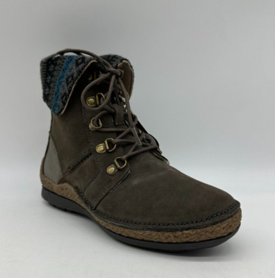 Propet Dayna Lace Up Gray leather Woman's Ankle Boots Size 6M water resistant