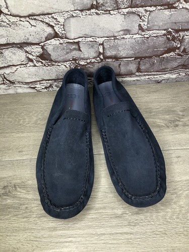 UGG Energ Navy Blue Suede Moc Toe Slip On Driving Loafers Men 12M US/45.5EU - Picture 2 of 23