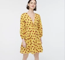 Edie Parker X J.Crew long-sleeve cover-up dress in strawberries-AO958-cotton