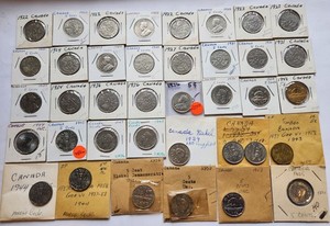 World Coin Lot:  38 Canadian Nickels from 1922 to 1952