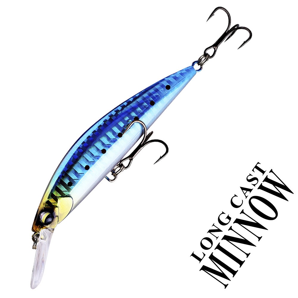 11cm Fishing Lures 29g Long Cast Minnow Hard Bait Double Hook Lifelike 3D
