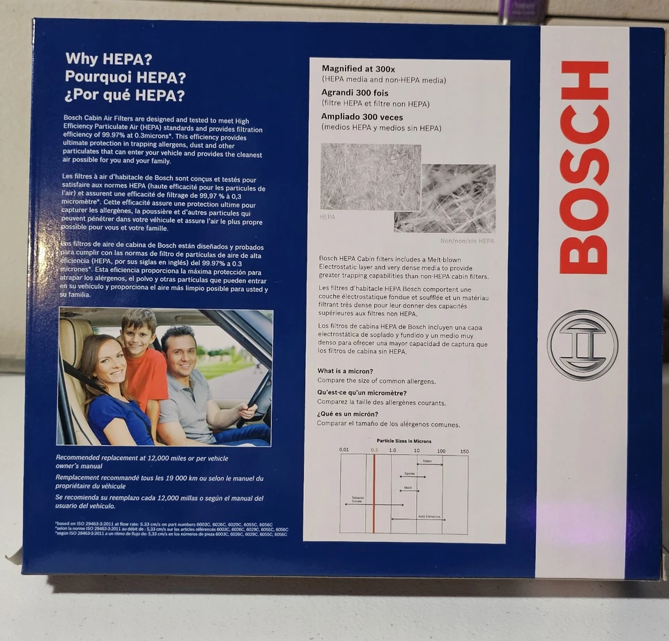 Filtro de aire de cabina Bosch 6036C, para Hyundai/Kia Foto 3 de 4