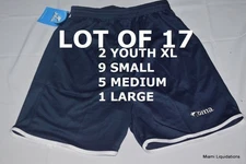 Lot of 17 Soccer Team Shorts. Varous sizes Joma Blue Polyester New