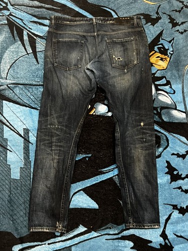 Y2K Distressed Diesel Black Gold Men's Faded Patched Jeans Made in Italy Size 34 - Picture 9 of 14