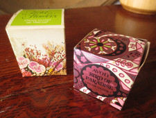 Vintage Avon 1970s empty boxes Field Flowers and Bird of Paradise flat pack x2