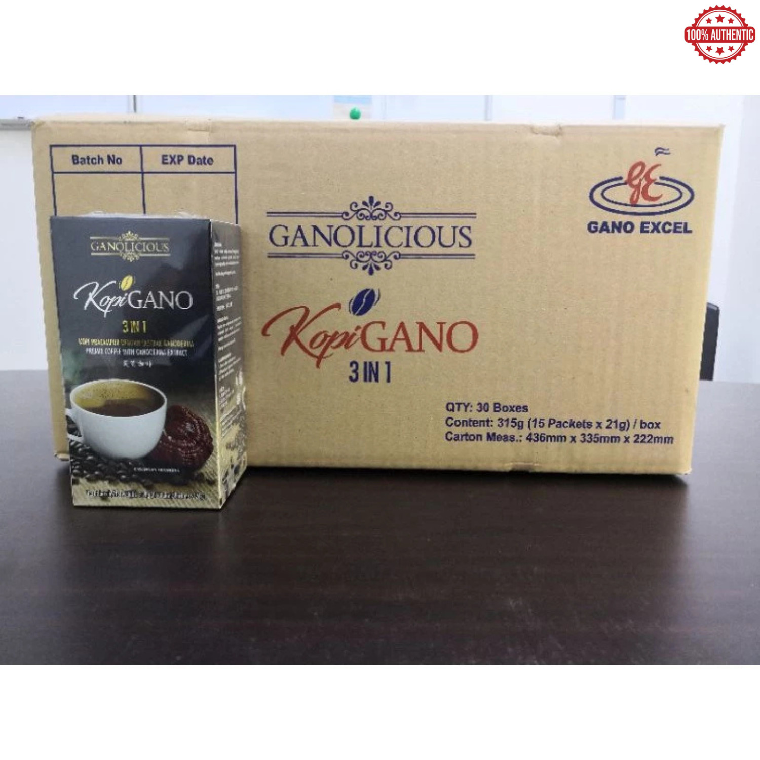 10 X Gano Excel Cafe Ganolicious 3 in 1 Original Coffee Ganoderma Reishi
