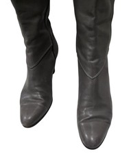 Vintage Salvatore Ferragamo Grey Leather Riding Boots Women s Size 8.5M Italy