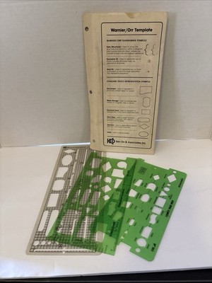 Warnier Orr 1980 Architectural Templates, Interior Design Drafting Tools Set 3