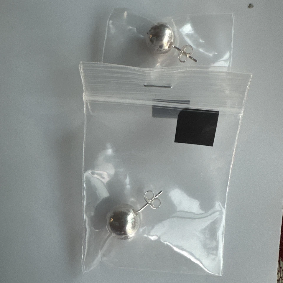 Pendientes postes bola plata esterlina Silpada 10 mm NUEVO Foto 2 de 4