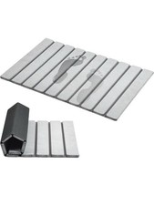 Bath Mat Foldable Diatomaceous Earth Non Slip 23.6 x 15.5 Light Grey Stone Quick