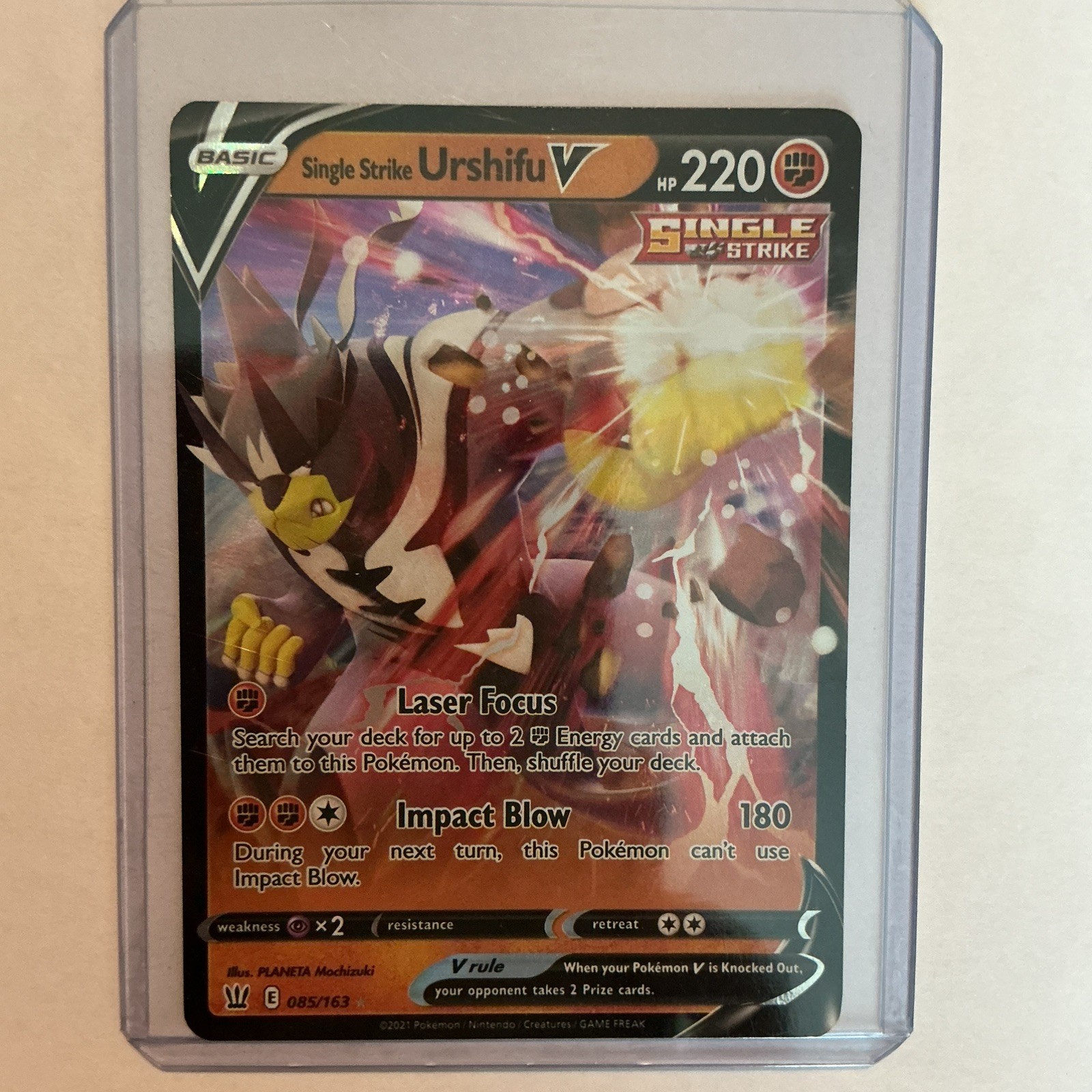 Pokémon Single Strike Urshifu V 85/163 Ultra Rare Battle Styles 2021 NM