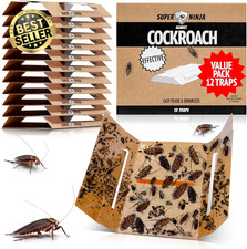 Cockroach Traps Indoor 12PK Toxin-Free Roach Control w/ Bait for Home Garage