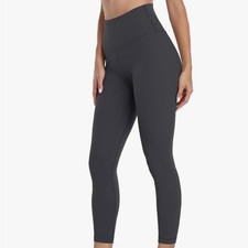 HeyNuts Essential 7/8 Leggings High Waisted Compression Athletic Yoga 25" Gray M