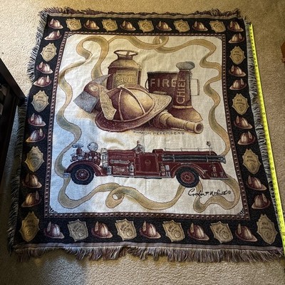 Vintage Fireman Blanket Hand Made Wool Throw Blanket