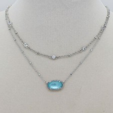 Collar Kendra Scott Elisa Plata Cristal Multi Hilos en Ilusión Azul Claro