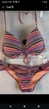Victoria's Secret The Fabulous push up bikini top striped 34d top w Small bottom