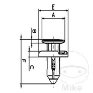 10 Rivetti In Nylon Per Paraurti GM 11519444: Clip A Pressione, Testa 18mm, Gambo 26mm, Fissaggio Auto - 3