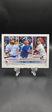 2022 Topps 1st Edition #48 AL HR Leaders (Guerrero Jr. / Perez / Ohtani)