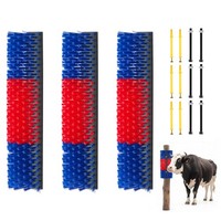 Uimoso 3X KratzbüRste 43 Cm ViehbüRste ScheuerbüRste FüR Rinder In Blau/Rot