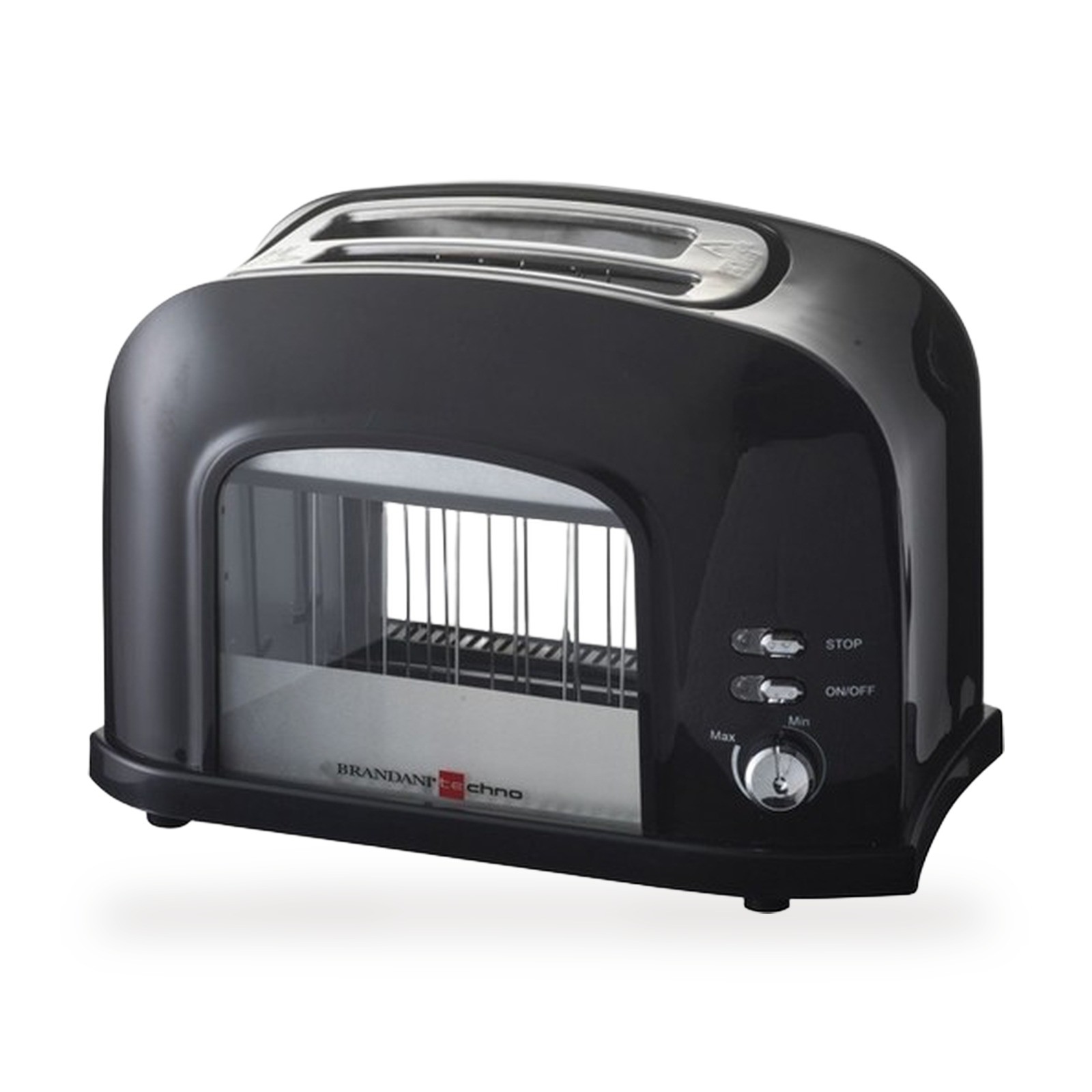 Tostafette Brandani Techno con finestra acciaio inox vetro nero idea regalo