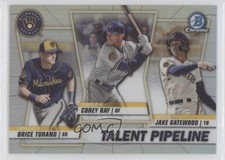 2020 Bowman Talent Pipeline Trios Chrome Brice Turang Corey Ray #TP-MIL 0p6