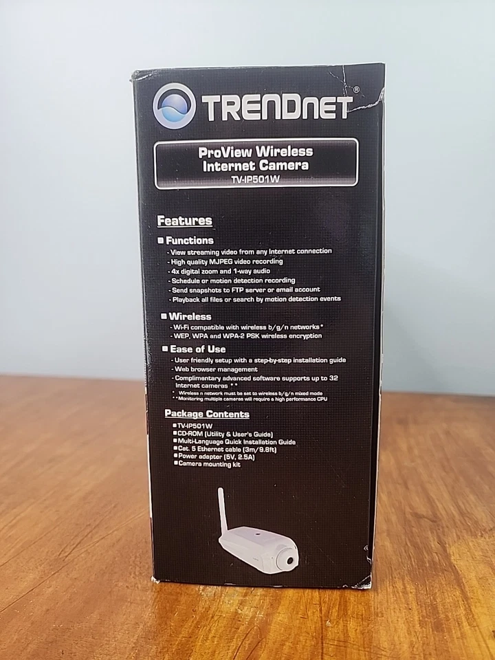 TRENDnet TV-IP501W ProView Wireless Internet Camera Open Box New - Image 4 of 4