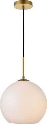 Elegant Baxter 1 Light Brass Pendant with Frosted Glass