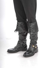Deluxe Black Adult Pirate Boot Covers with Studs