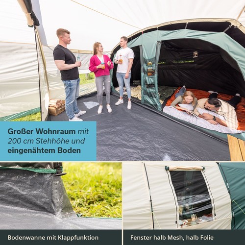 Skandika Tunnelzelt Hafslo 5 Sleeper Protect Campingzelt 5 Personen B-Ware - Bild 4 von 9