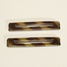 Vintage 2 Goody Stay Tight Barrettes 2.5" Clasp Clip Hair 1975 Tortoise USA Set
