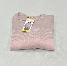 Ella Moss Women's Crewneck Cozy Long Sleeve Sweater, Pink Stripe, Size S